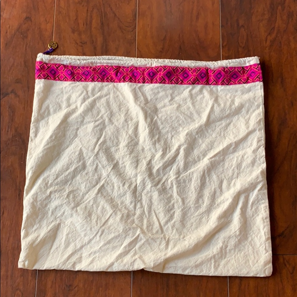 Tory Burch Draw String Dust Bag w/ Logo Charm